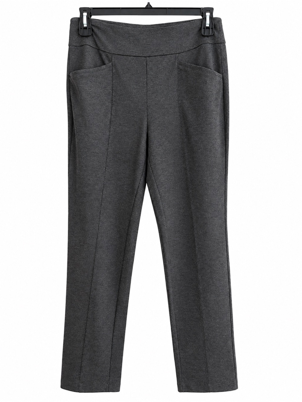 Cato Woman 14/16W Charcoal Gray Ponte Pull On Pants Straight Leg Stretch